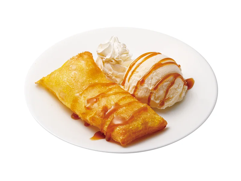 ホットカスタードアップルパイ バニラアイス添え