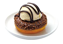 チョコドーナツ バニラアイスのせ