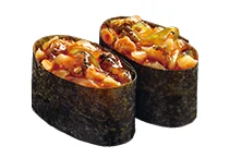 北海道産つぶ貝の キムチ和え軍艦