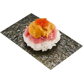 うにとネギトロ包み 数の子バラコのせ