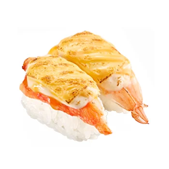 カニとエビのグラタン風炙り食べ比べ