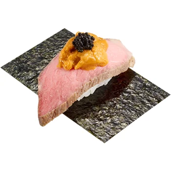 うにと黒毛和牛包み ランプフィッシュキャビア