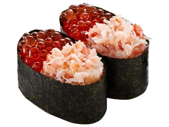 蟹いくらの合盛り軍艦