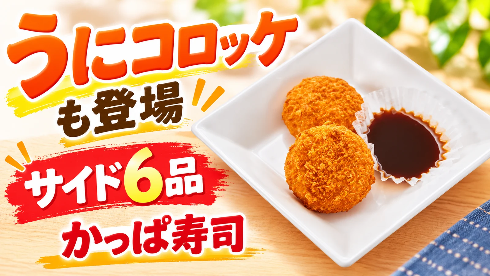 かっぱ寿司 うにクリーミーコロッケ うにクリーミーコロッケなどサイド6品が登場 ほたるいか小鉢も